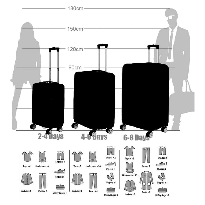 Sky Bird Flat ABS Luggage Trolley Bag 1 Piece Small Size 20" inch, Black