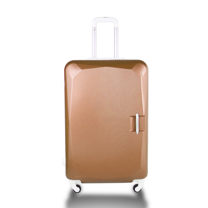 Sky Bird Flat ABS Luggage Trolley Bag 1 Piece Medium Size 24" inch, Rose Gold