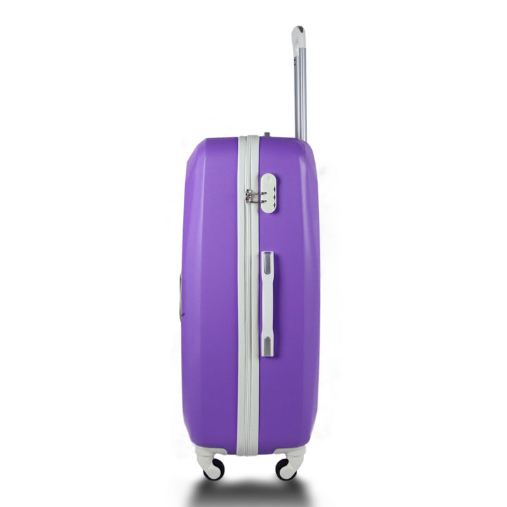 Sky Bird Flat ABS Luggage Trolley Bag 1 Piece Big Size 28" inch With Beauty Bag, Purple