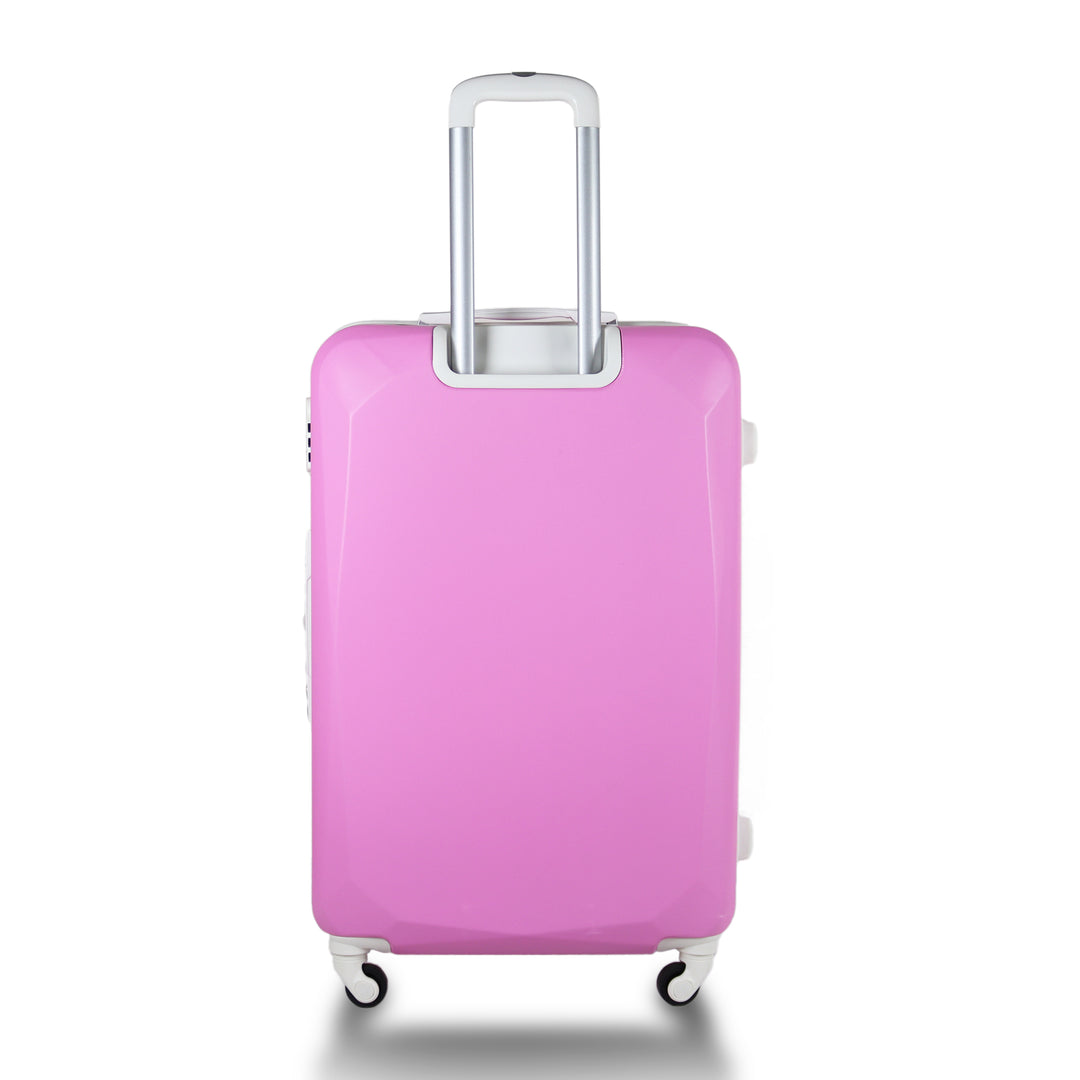 Sky Bird Flat ABS Luggage Trolley Bag 1 Piece Big Size 28" inch With Beauty Bag, Pink