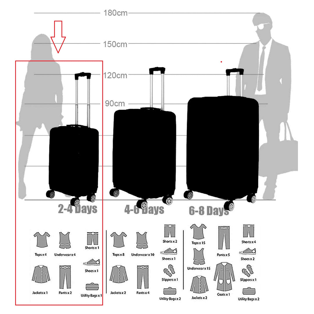 Sky Bird Safari ABS Luggage Trolley Bag 1 Piece Small Size 20" inch, Blue