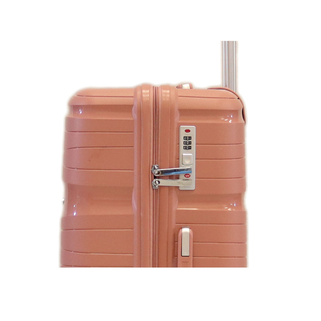Sky Bird Solid 3-Piece PP Luggage Trolley Set With TSA Lock 20/24/28 Inch Rose Gold