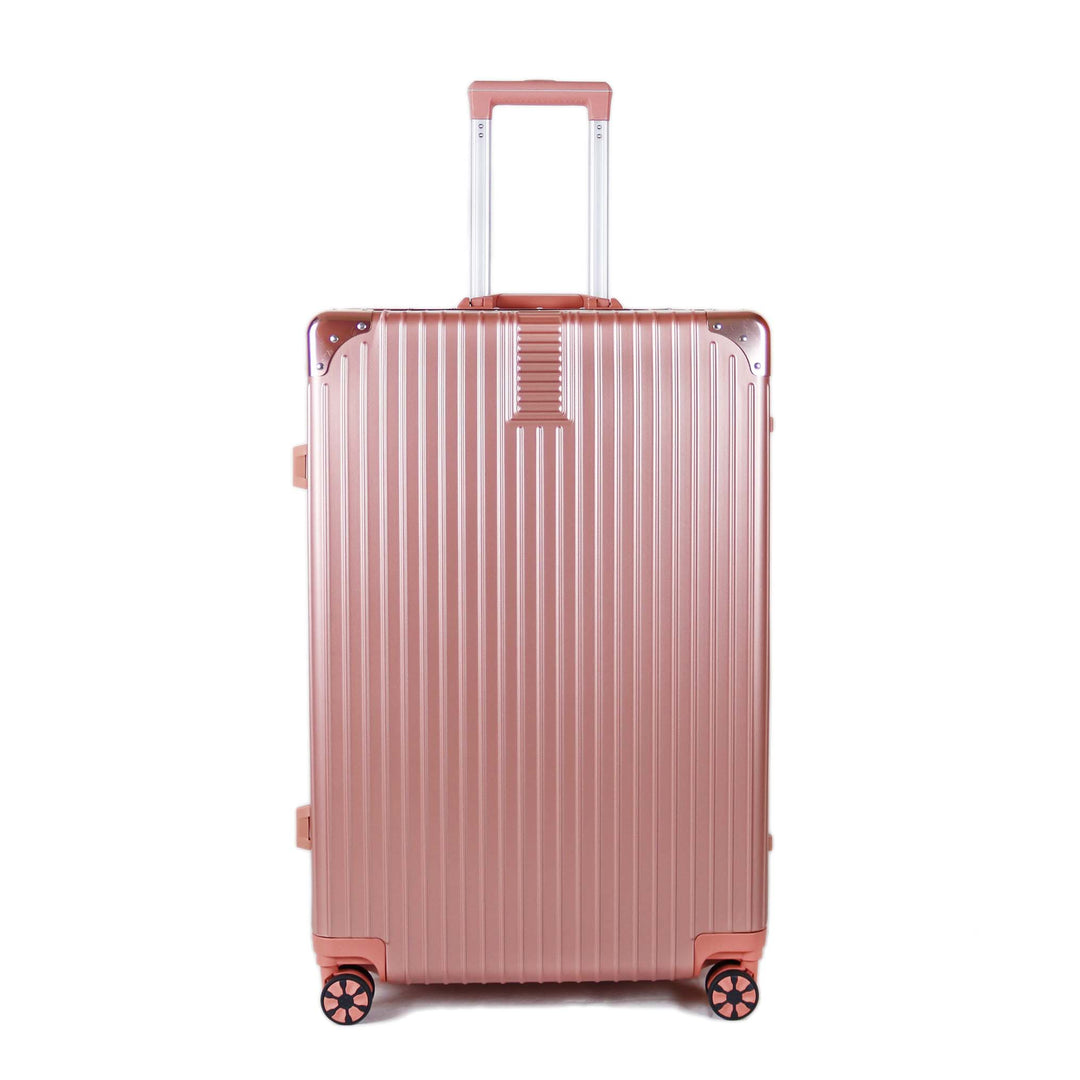 Luggage District Aluminum Frame Ultra-Light Medium Checked-in Bag 24inch, Rose Gold