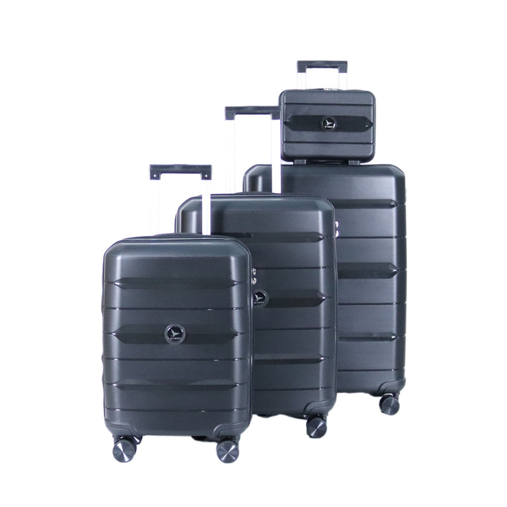 Sky Bird PP Luggage Trolley Set 4 Pieces, Black