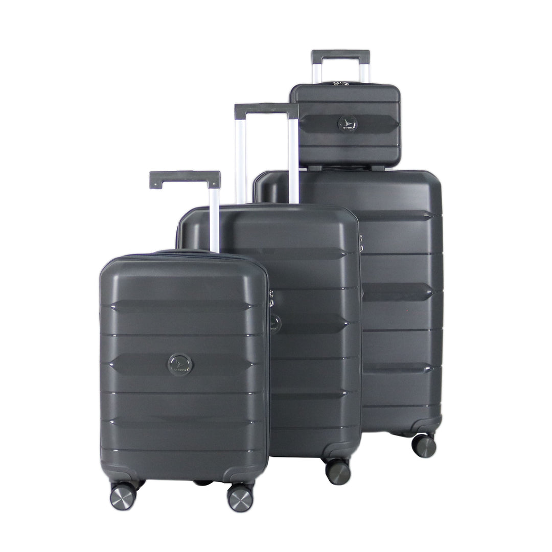 Sky Bird PP Luggage Trolley Set 4 Pieces, Dark Grey