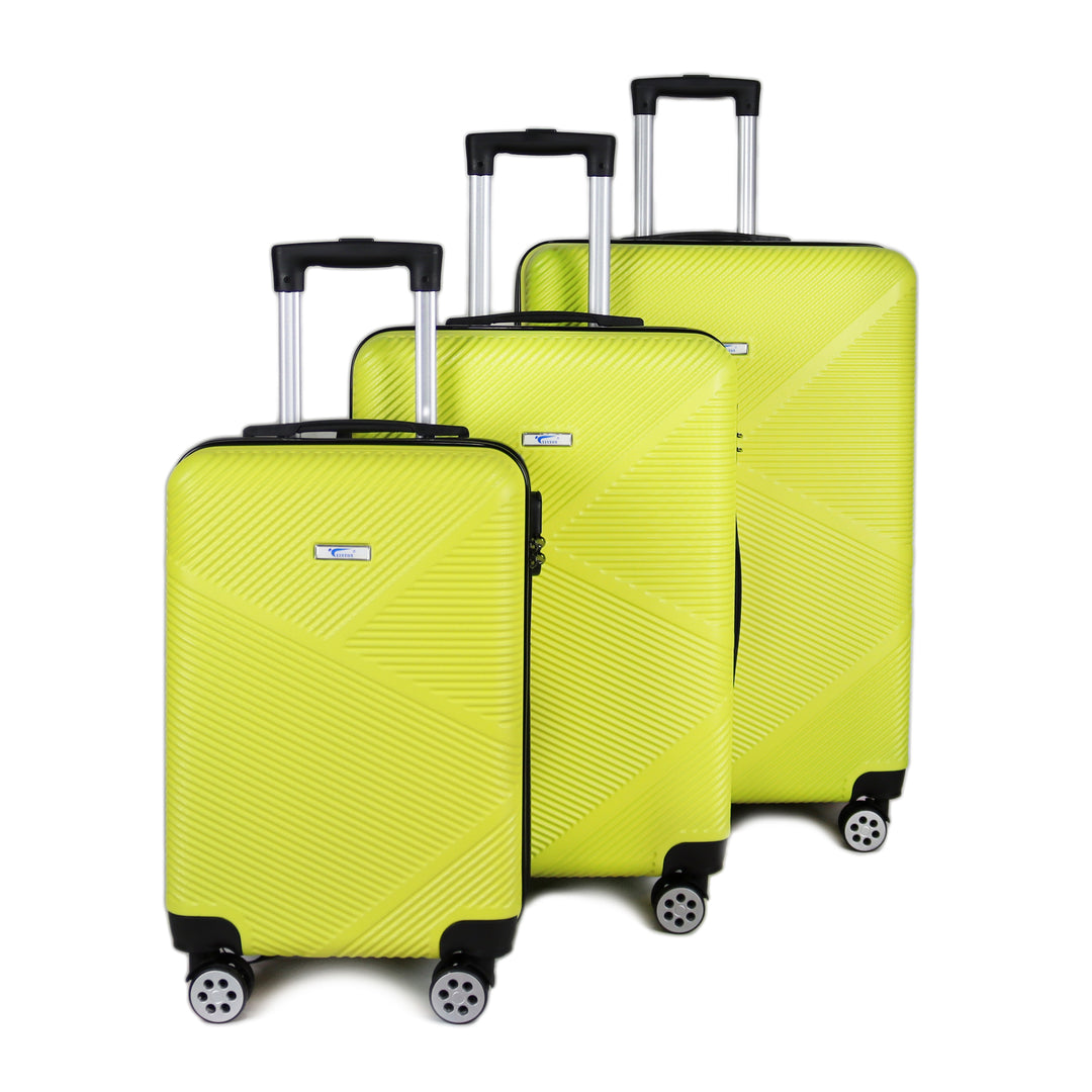 Yinton Stylish 3 Piece Hard ABS Luggage Trolley Bag Set, Yellow