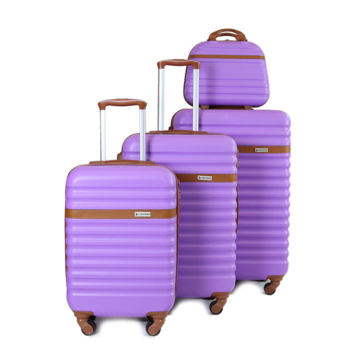Sky Bird Classic ABS Luggage Trolley Set 4 Piece, Purple