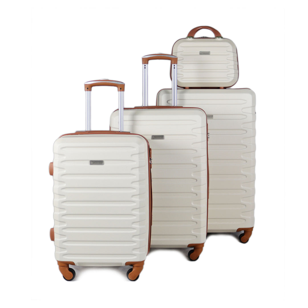 Sky Bird Traveler 4-Piece ABS Luggage Trolley Set Milky White