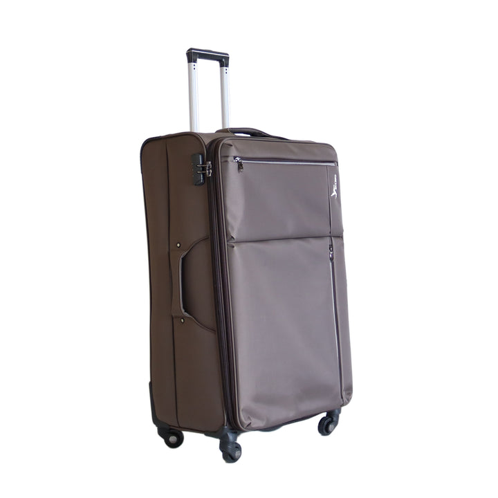 Sky Bird Premium Soft Shell 4 Pieces Suitcase Trolley Set, Brown