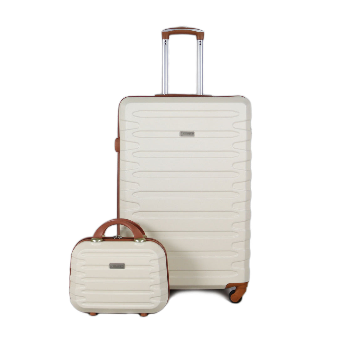 Sky Bird Traveler 1-Piece ABS Luggage Trolley Bag With Handbag, Milky White