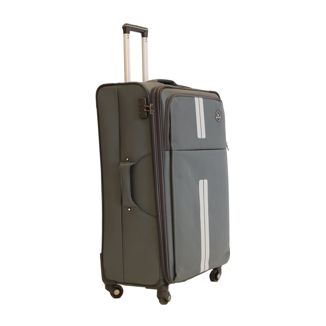 Sky Bird Soft-Shell Lightweight 4 Pieces Suitcase Trolley Set, Grey