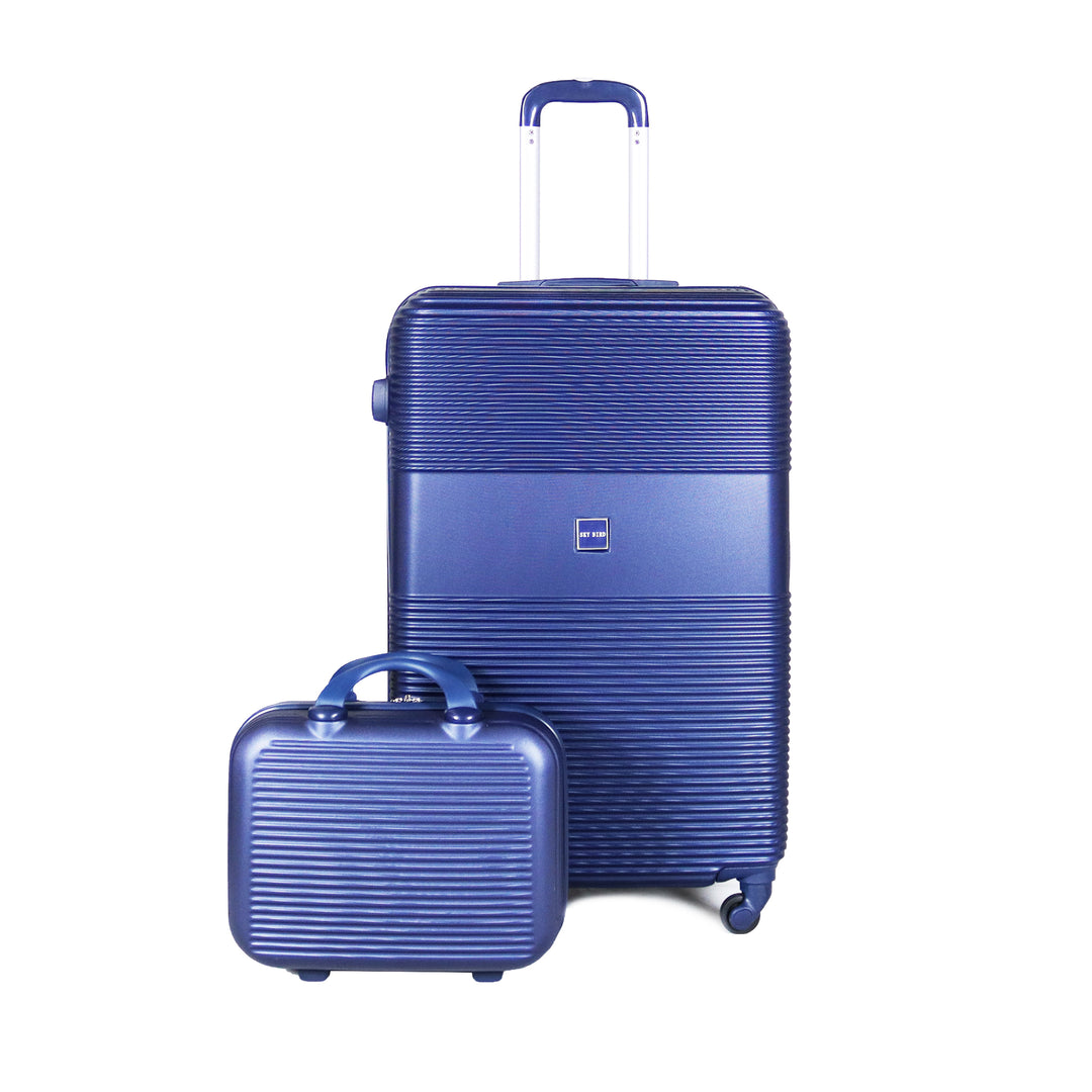 Sky Bird Safari ABS Luggage Trolley Bag 1 Piece Big Size 28" inch With Handbag, Blue