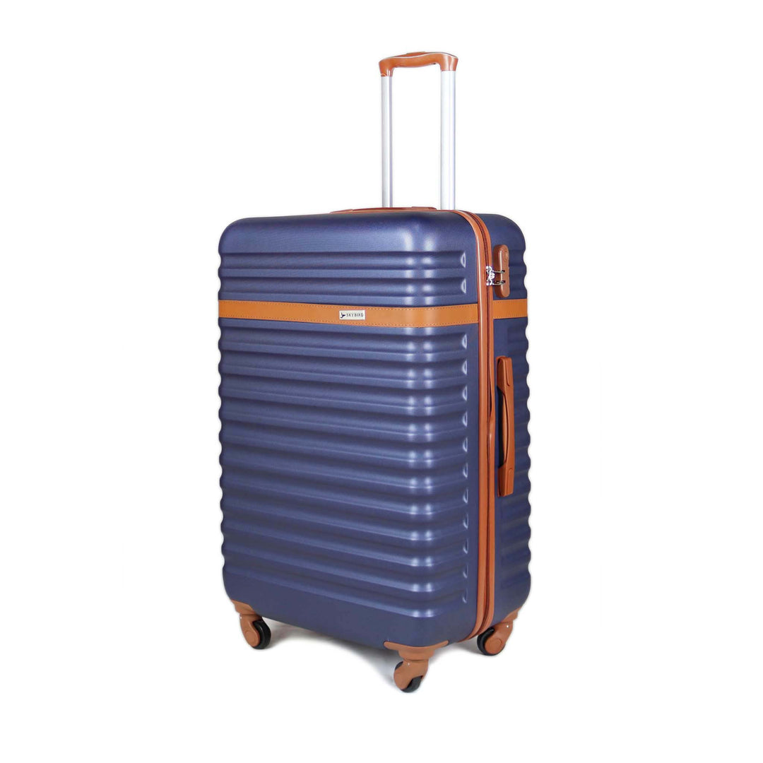 Sky Bird Classic ABS Luggage Trolley Set 4 Piece, Dark Blue