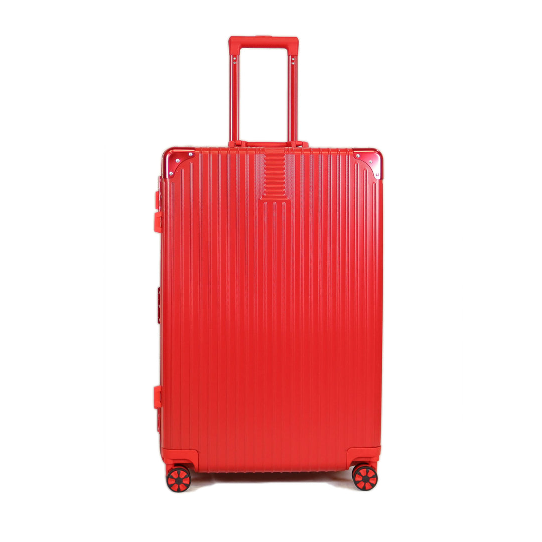 Luggage District Aluminum Frame Ultra-Light Large Checked-in Bag 28inch, Red