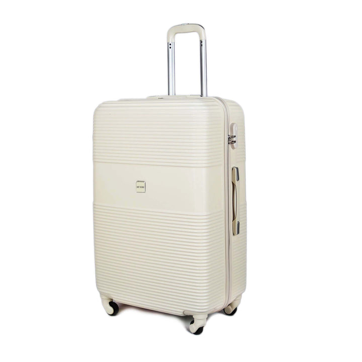 Sky Bird Safari ABS Luggage Trolley Bag 1 Piece Medium Size 24" inch, Milky White