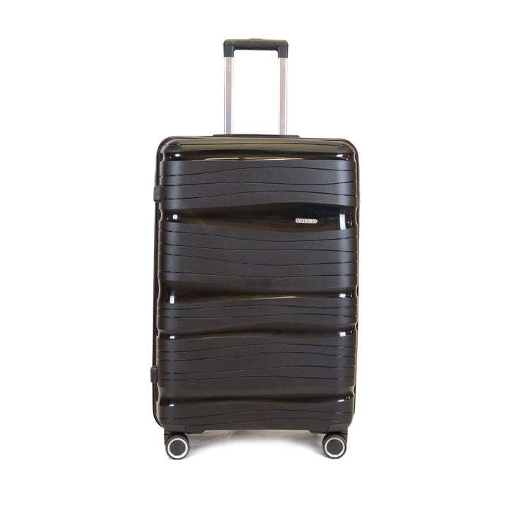 Sky Bird Solid 3-Piece PP Luggage Trolley Set With TSA Lock 20/24/28 Inch Black