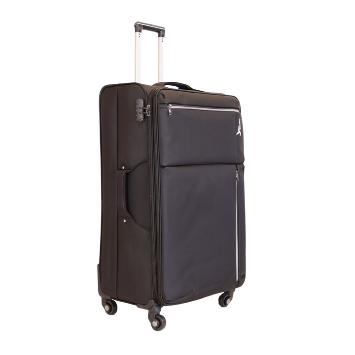 Sky Bird Premium Soft Shell 4 Pieces Suitcase Trolley Set, Black