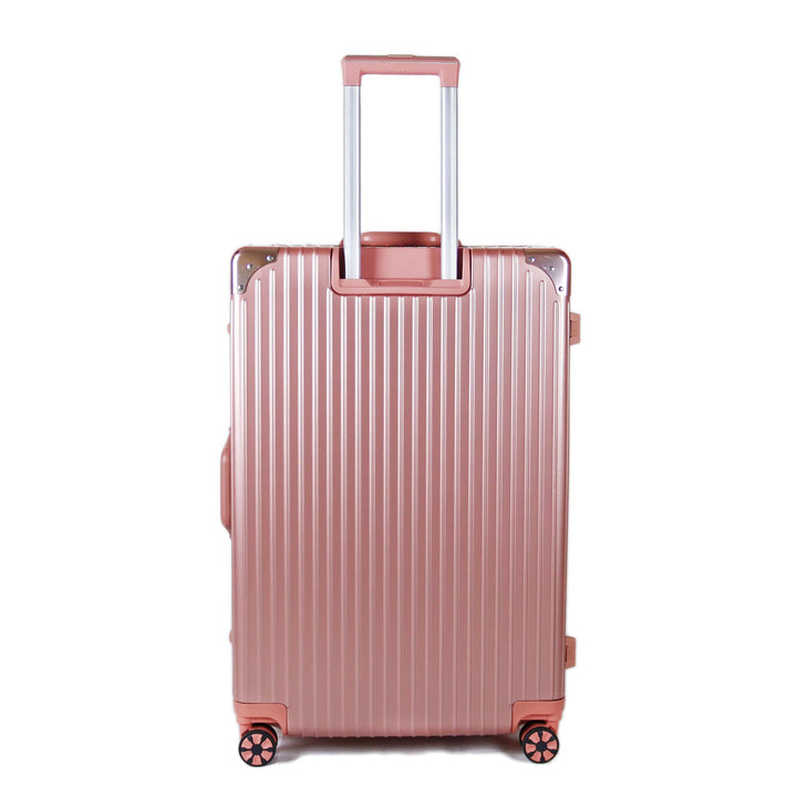 Luggage District Aluminum Frame Ultra-Light Carry-on Small Bag 20inch, Rose Gold