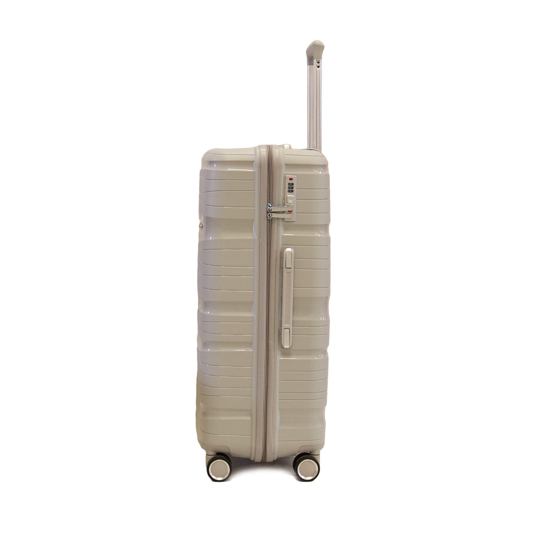 Sky Bird Solid 3-Piece PP Luggage Trolley Set With TSA Lock 20/24/28 Inch Silver