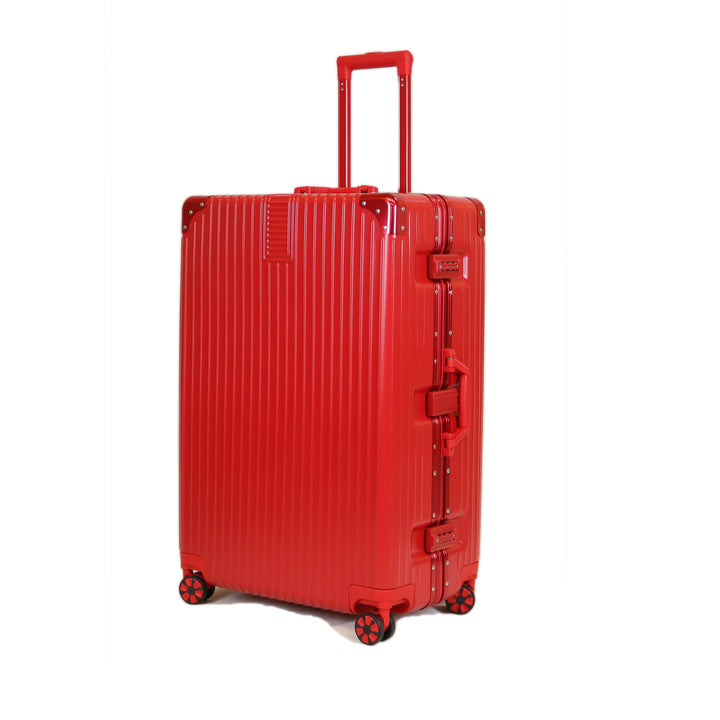 Luggage District Aluminum Frame Ultra-Light Large Checked-in Bag 28inch, Red