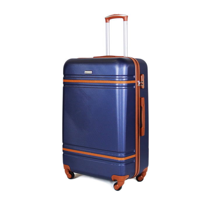 Sky Bird Lines ABS Luggage Trolley Set 4 Piece, Blue