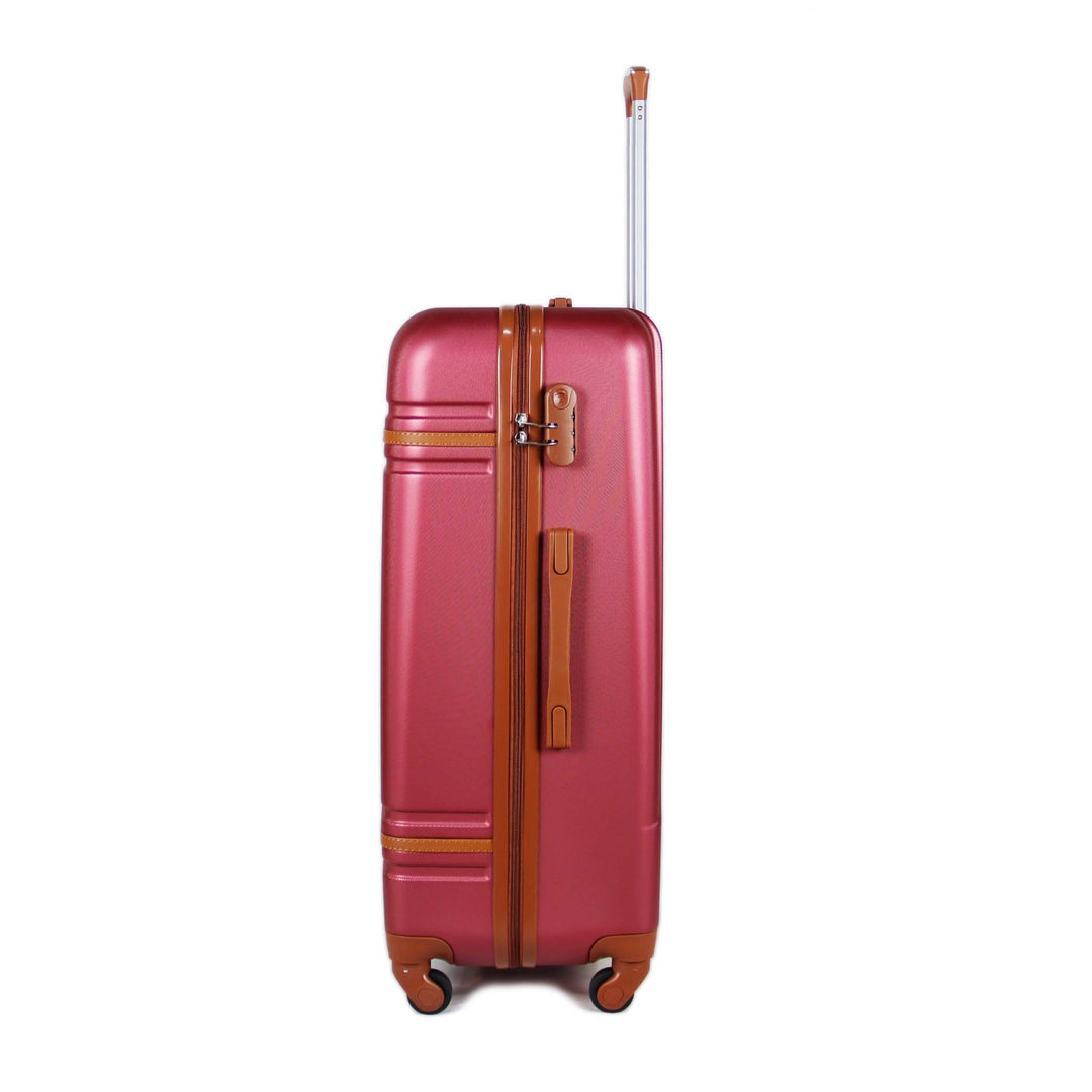 Sky Bird Lines ABS Luggage Trolley Set 4 Piece, Red