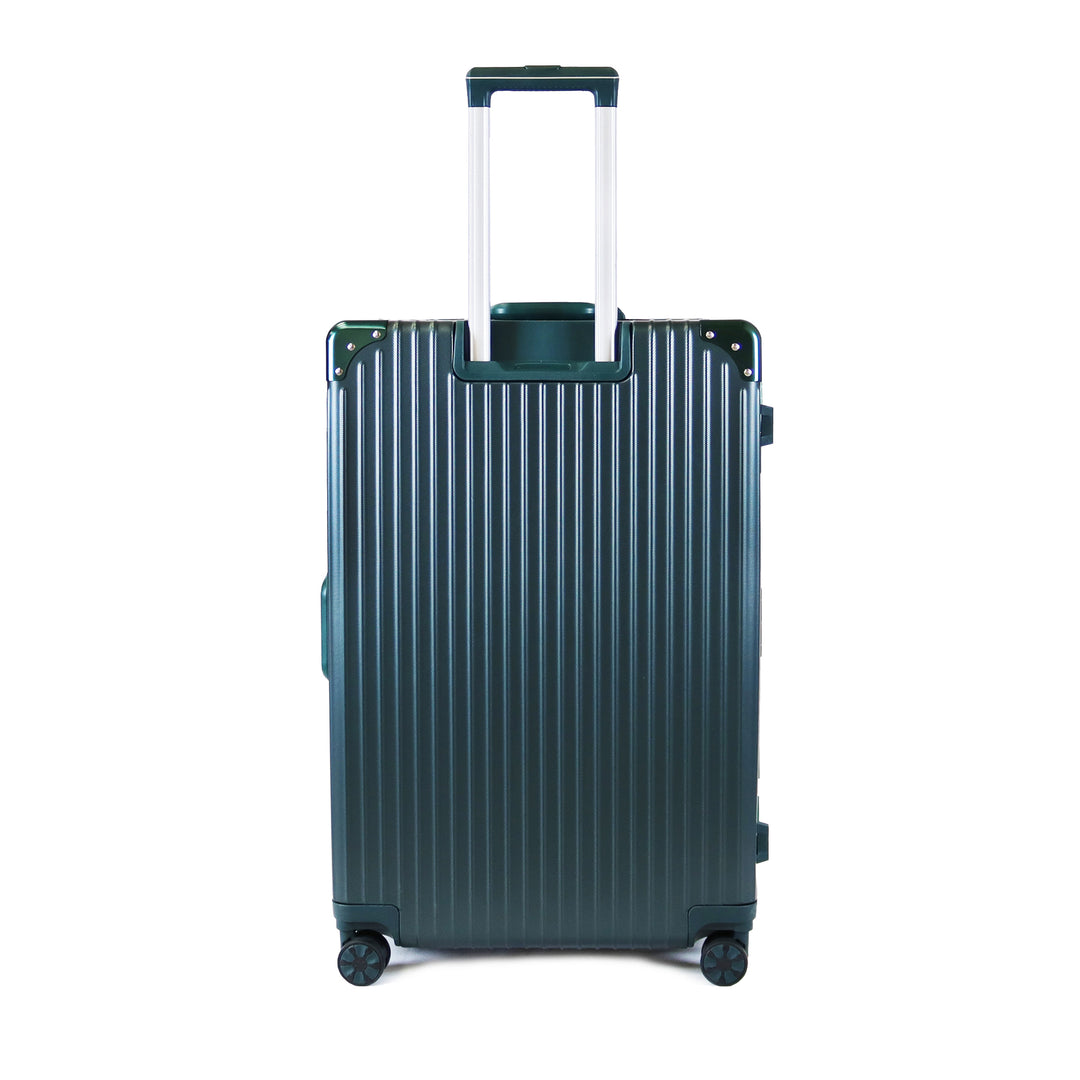 Luggage District Aluminum Frame Ultra-Light Medium Checked-in Bag 24inch, Dark Green