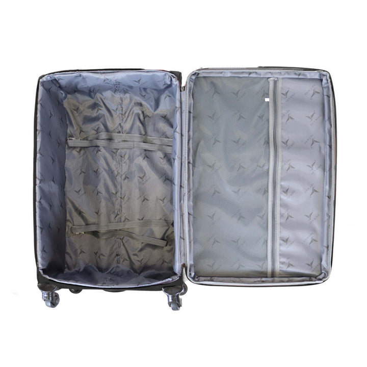 Sky Bird Fabric 3 Piece Luggage Trolley Bag Set, Black
