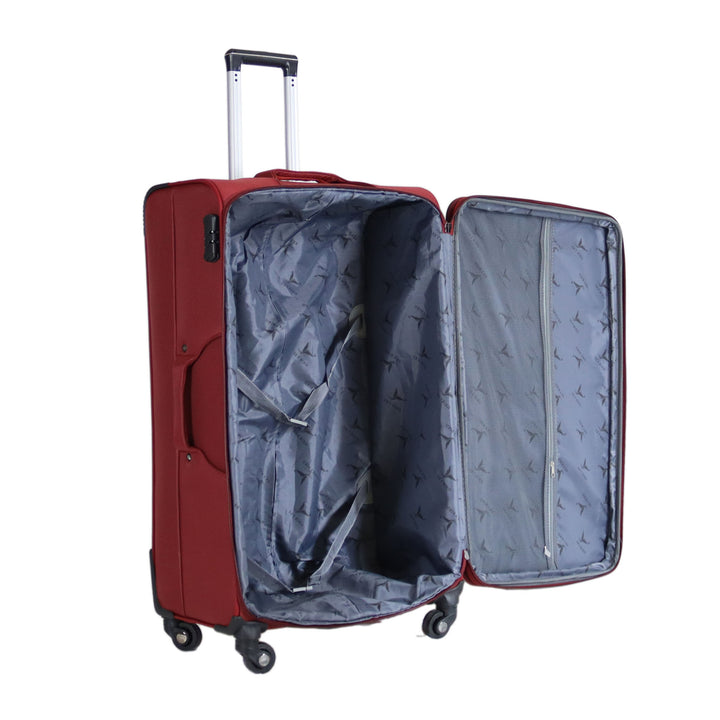 Sky Bird Soft-Shell Lightweight 4 Pieces Suitcase Trolley Set, Bordeaux