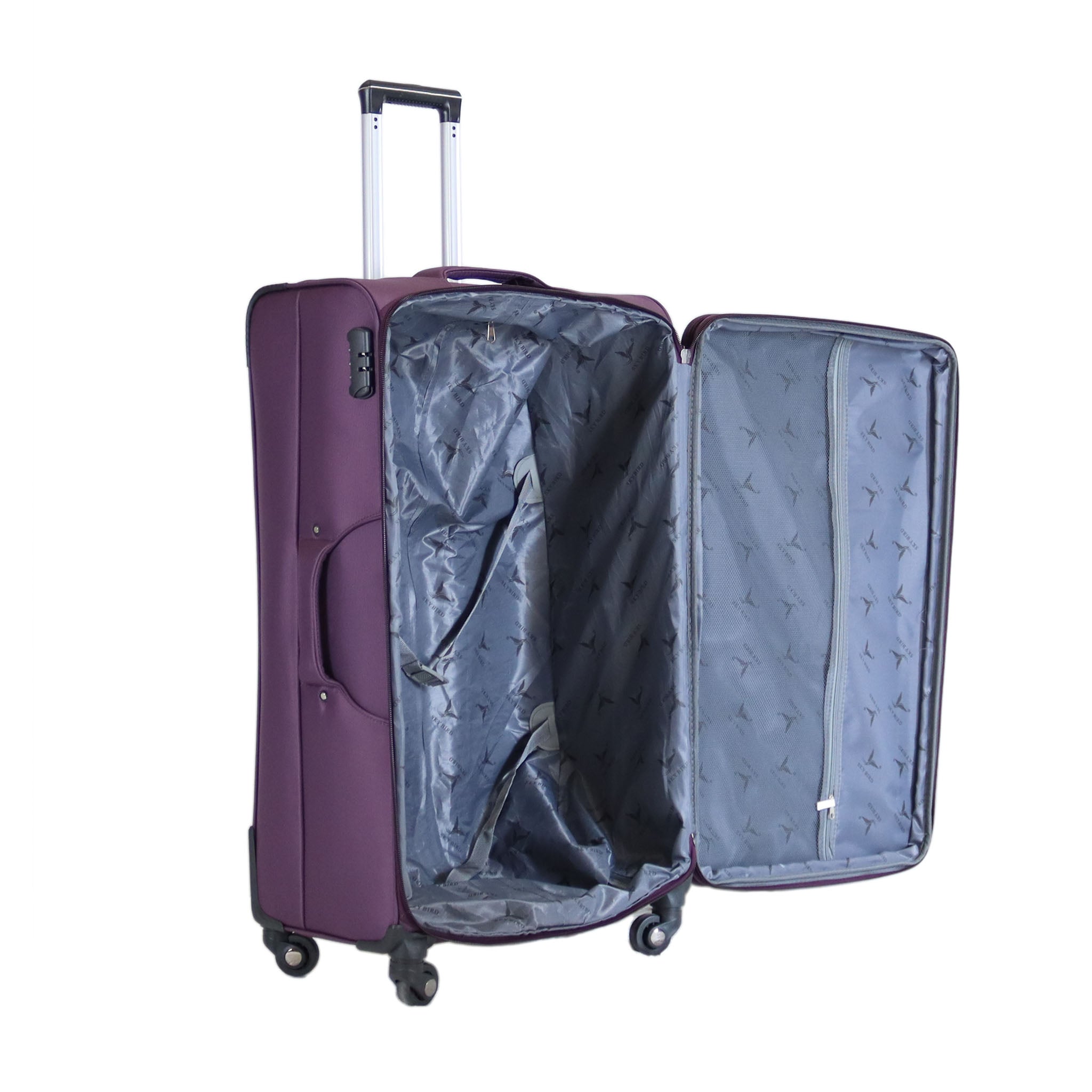 Sans Boutique Set Of 4 Nylon Lightweight 4-Wheel Spinner Trolley Travel Bag Suitcase