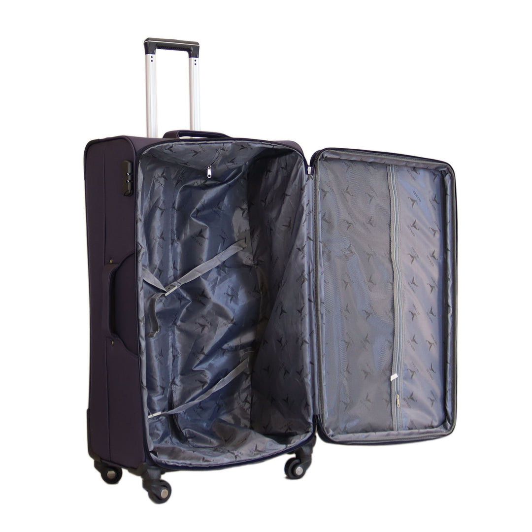 Sky Bird Premium Soft Shell 4 Pieces Suitcase Trolley Set, Dark Blue