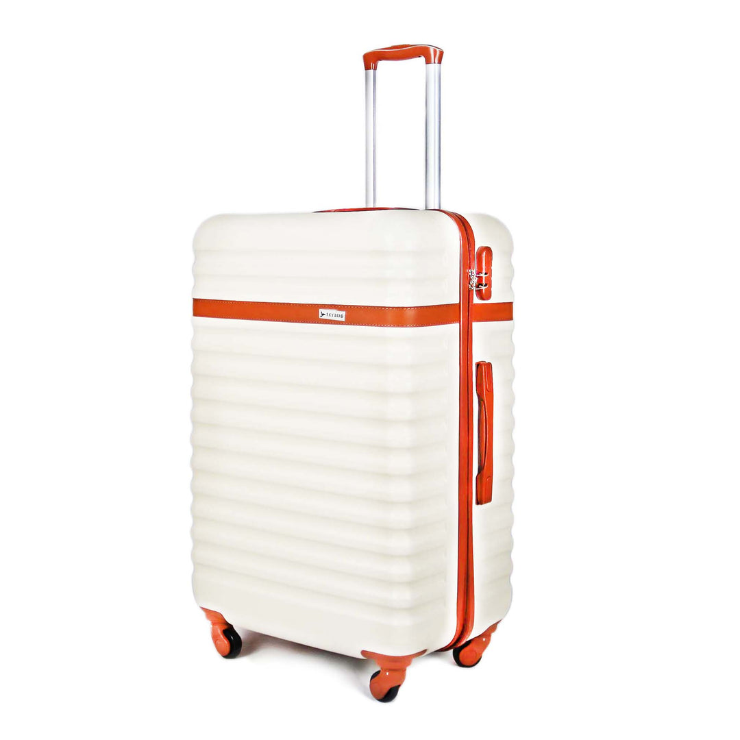 Sky Bird Classic ABS Luggage Trolley Set 4 Piece, Milky White
