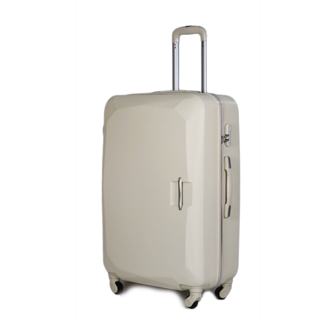 Sky Bird Flat ABS Luggage Trolley Bag 1 Piece Small Size 20" inch, Milky White