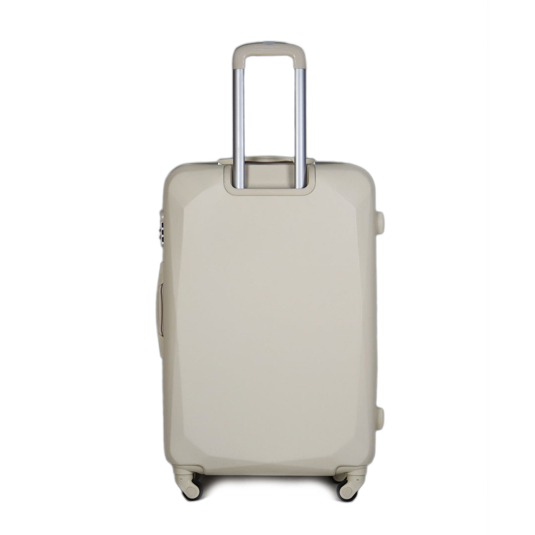 Sky Bird Flat ABS Luggage Trolley Bag 1 Piece Medium Size 24" inch, Milky White